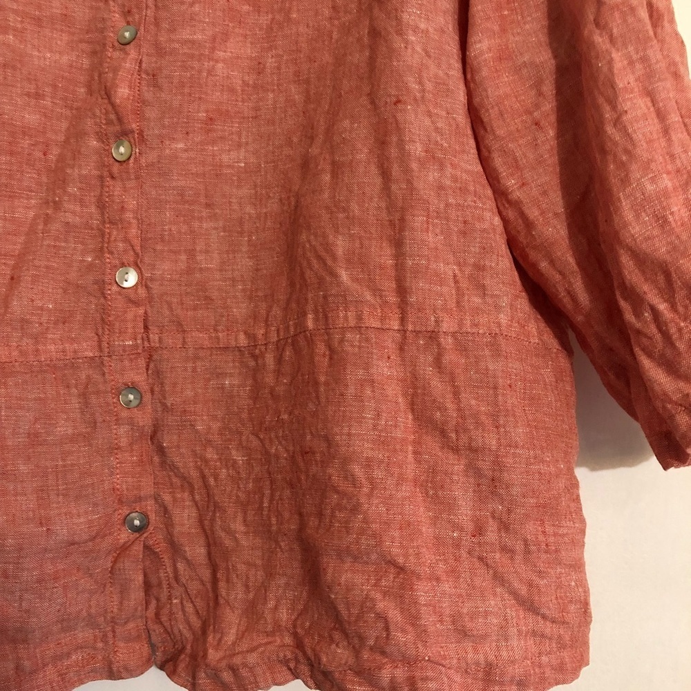 Sigrid Olsen Linen Button Down Blouse - image 3